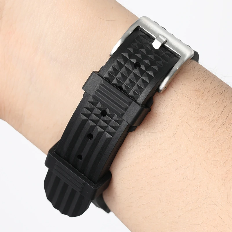 Watchdives-Watch Band, Novo, 20mm, 22mm, Borracha, Liberação Rápida, Suave, Bracelete Universal, Substituição da Fivela de Agulha Inoxidável, Watch