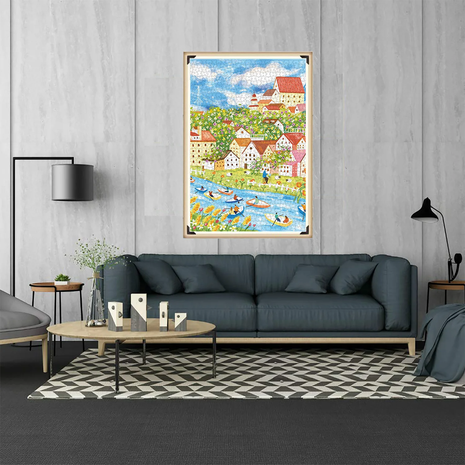 1000pcs Pleasant Scenes Velvet Material Floor Jigsaw Puzzles for Adults Home Decor Games Family Fun Educational Toys for Kids