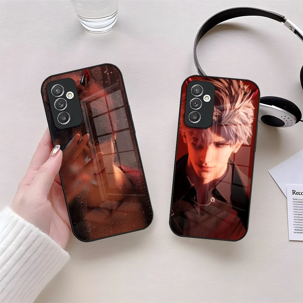 Sylus Liebe Und Deep Space Telefon Fall Glas Für Samsung S24 S23 S20 S25 S21 S22 Ultra Fe Plus A05 A06 A16 a26 A36 A56 Coque