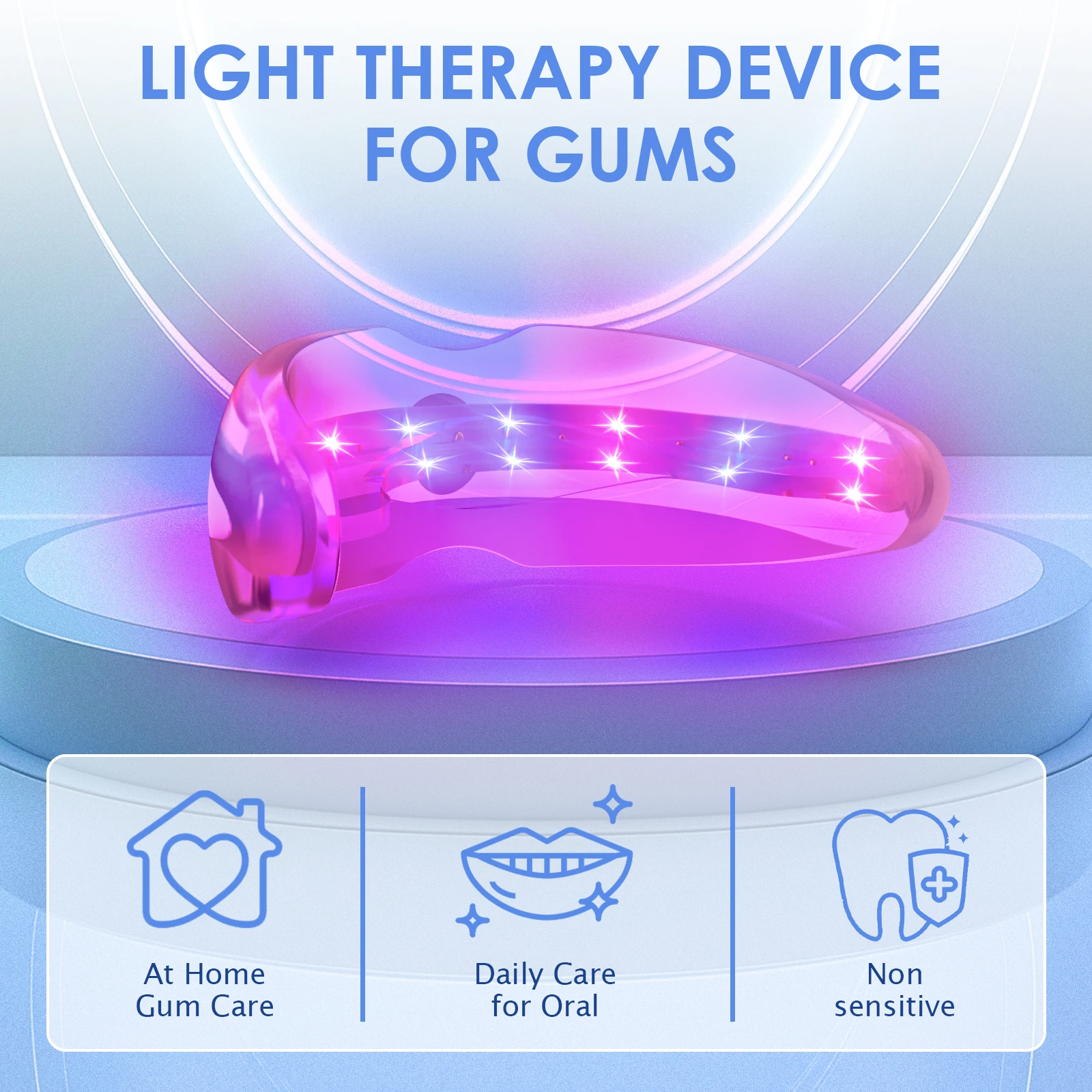 Teeth Whitening Accelerator 650nm RED+Blue Light Therapy for Gums LEDs Periodontal Light Gum Health Repair Bleeding Gums&Teeth