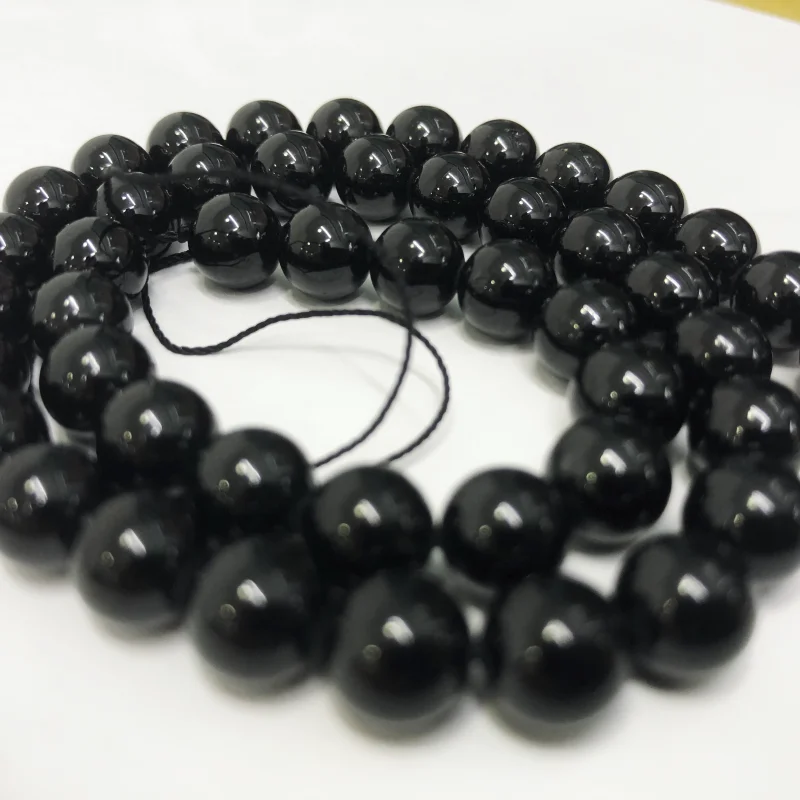 New Natural Black Tourmaline 100% Stone Loose Round Beads Jewellery Making 4/6/8MM DIY Bracelet Necklace Beading Accessories