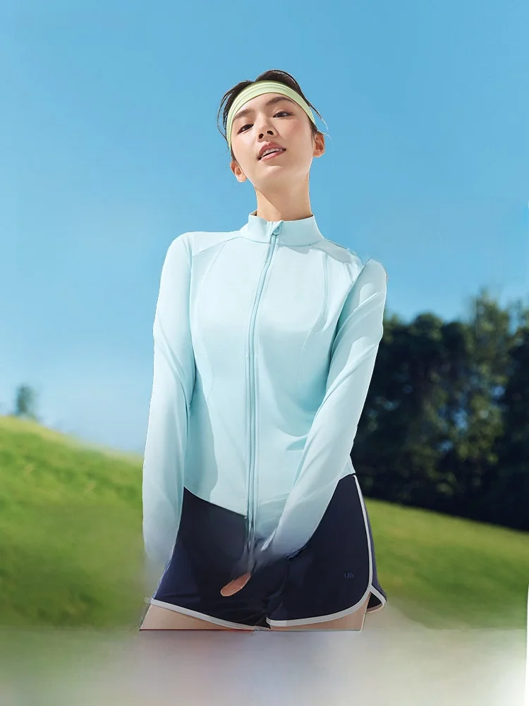 

Женская укороченная куртка Banana Le с воротником-стойкой, защищающая от солнца, модная спортивная одежда, летняя утягивающая верхняя одежда