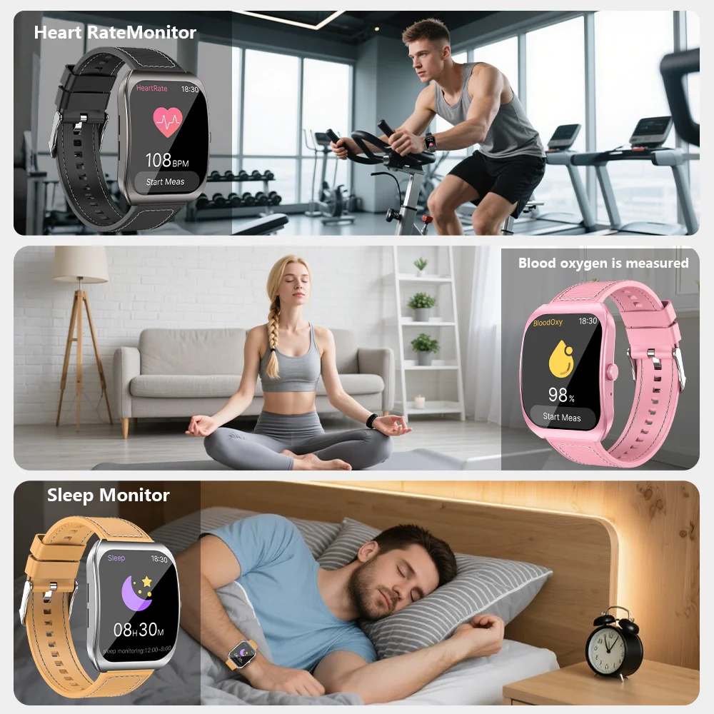 2025 جديد شاشة منحنية ساعة ذكية مساعد صوتي بلوتوث دعوة الرياضة عداد الخطى لنظام أندرويد IOS رجل امرأة Smartwatch
