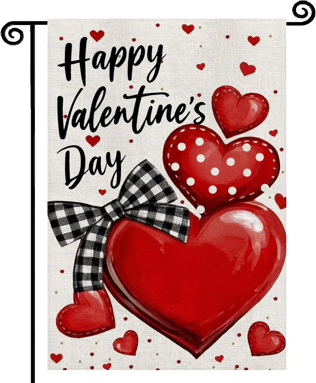 Happy Valentines Day Garden Flag 12x18 Inch Double Sided Outside Anniversary Love Heart Yard Decoration DDI GGX