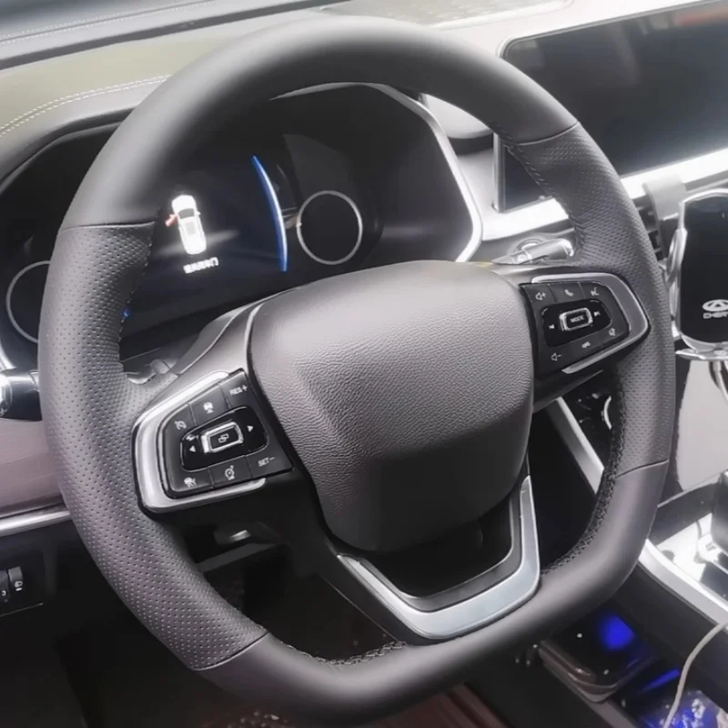 

Автомобильный чехол на руль, противоскользящая кожа из микрофибры для Chery Tiggo 8 Kunpeng, чехол на руль «сделай сам», автомобильные аксессуары