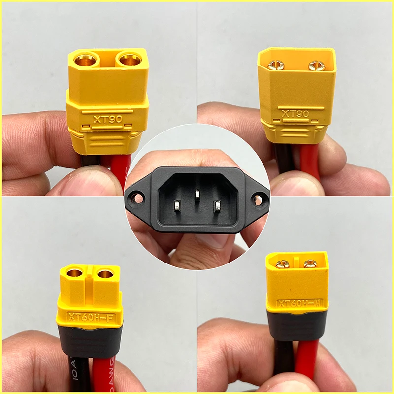 Male / Female XT60 to 3pin Power Socket XT60 Battery Car Charging Wire Connector New Energy E-bike Charging Cable
