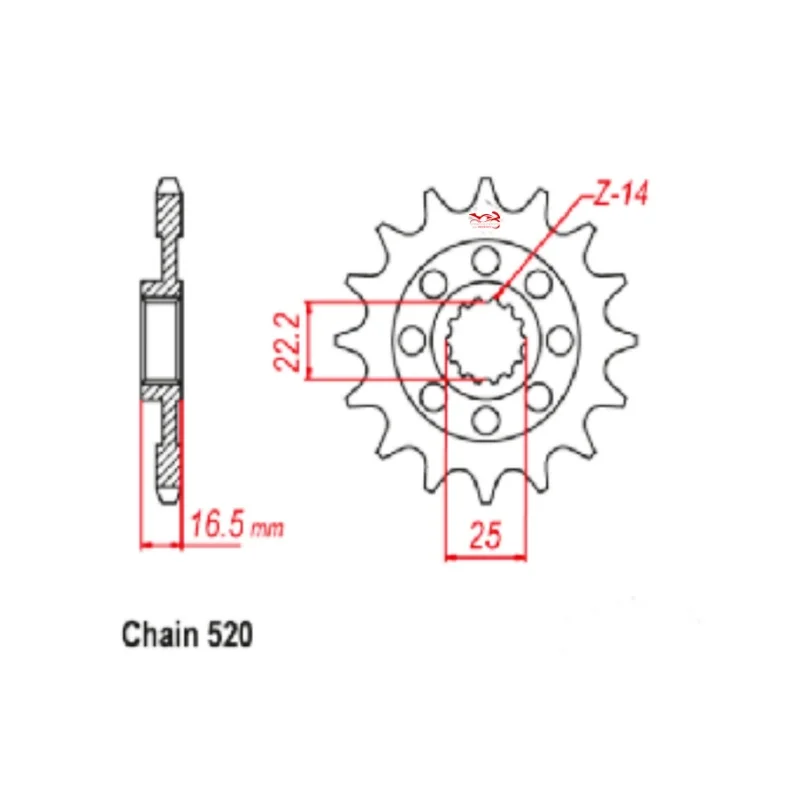 520 Sprocket for Ducati 800 1100 Scrambler ​937 821 Monster ​848 Evo Streetfighter ​950 Hypermotard ​939 SuperSport 1098 1198R ​