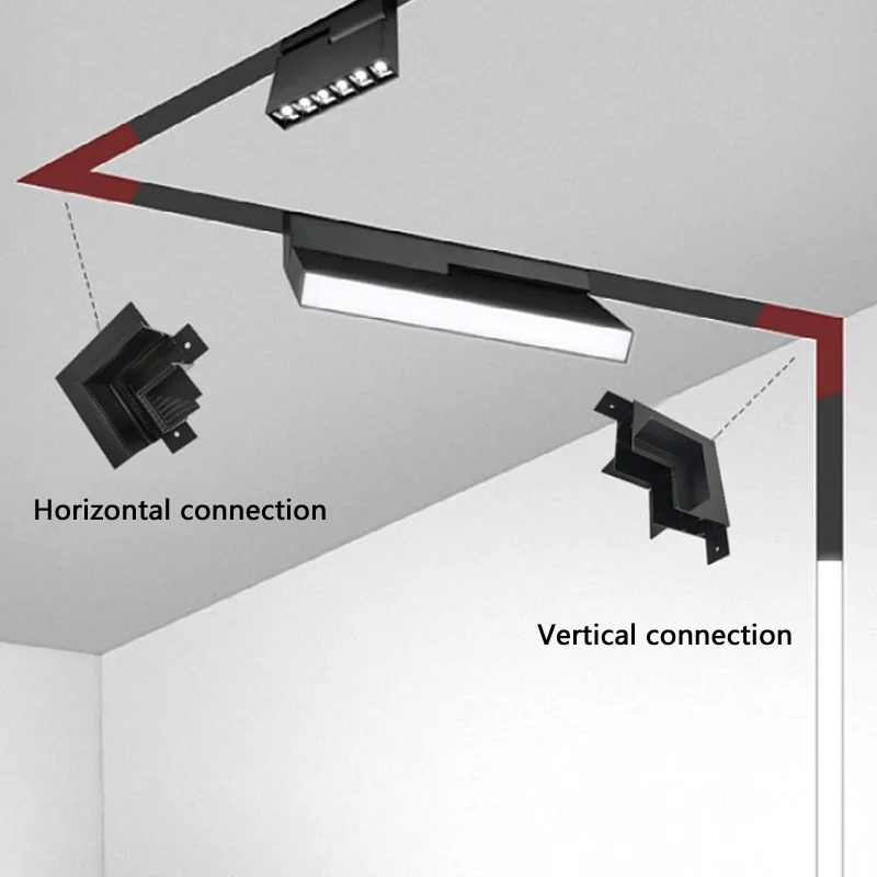 Modern Magnetic Track Light Rail Indoor Spotlight Fixture Flexible Magnet Lamp Ceiling 110V-265V Kitchen Room Home