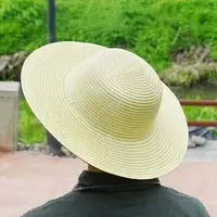 Summer Simple Straw Hats Women Men Wide Brim Beach Sun Hat Uv Protection Fishing Caps Farm Straw Hat With Windproof Rope Panama - Image 5