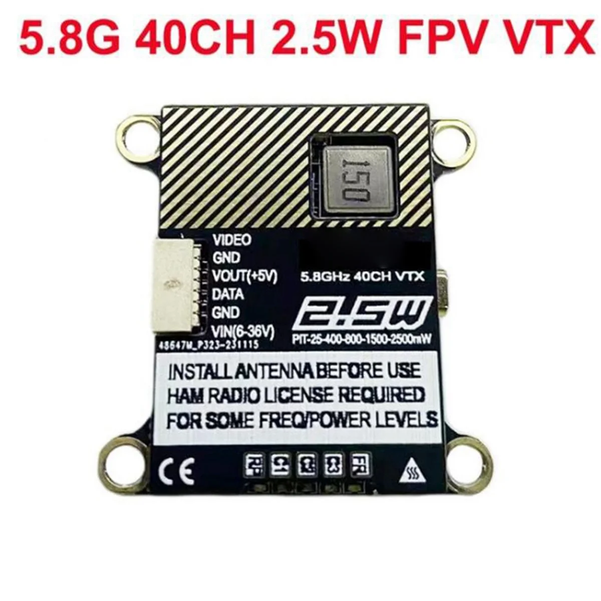 AD41-5.8G 40CH 2.5W 2500MW Image Transmission for RC Fixed Wing FPV Long Rang Racing