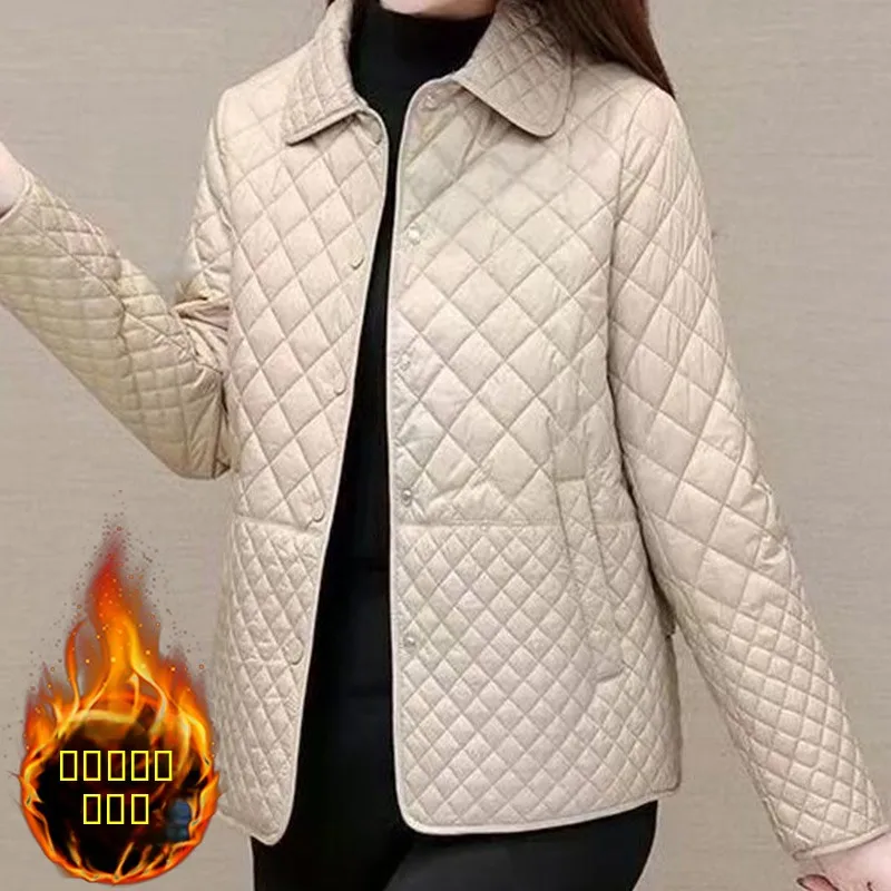 

Spring Large Size Faionable down Cotton Jaet Women's 2025 Autumn Winter New Midlife Mom Slimming Warm Cotton Coat