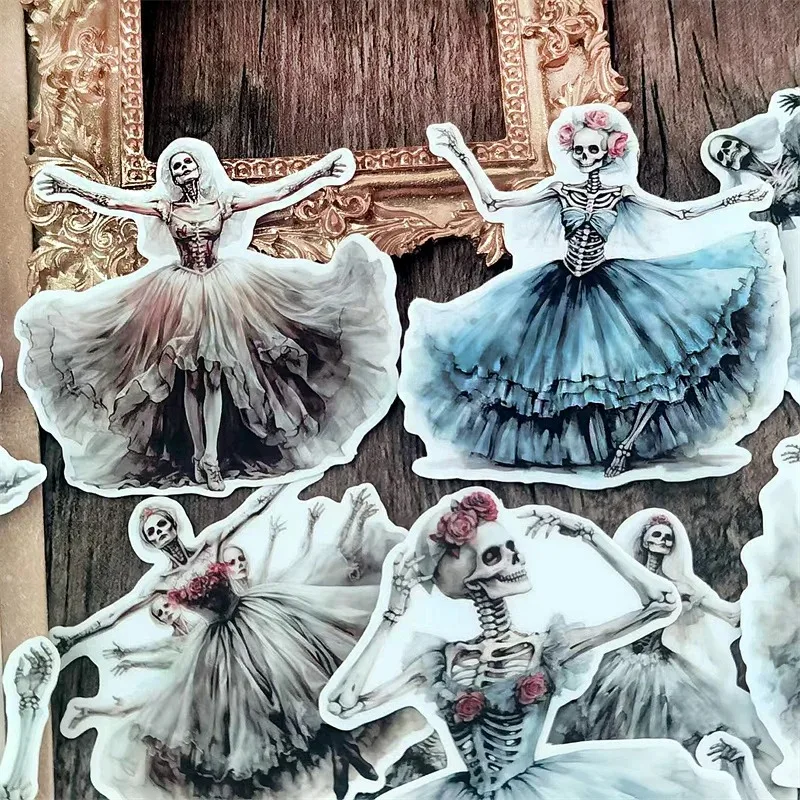 

Stickers Victoria Skull Ballet Dancer Dancing Hand Account Material Diary Photo Album Mobile Phone Case Decoration Planner