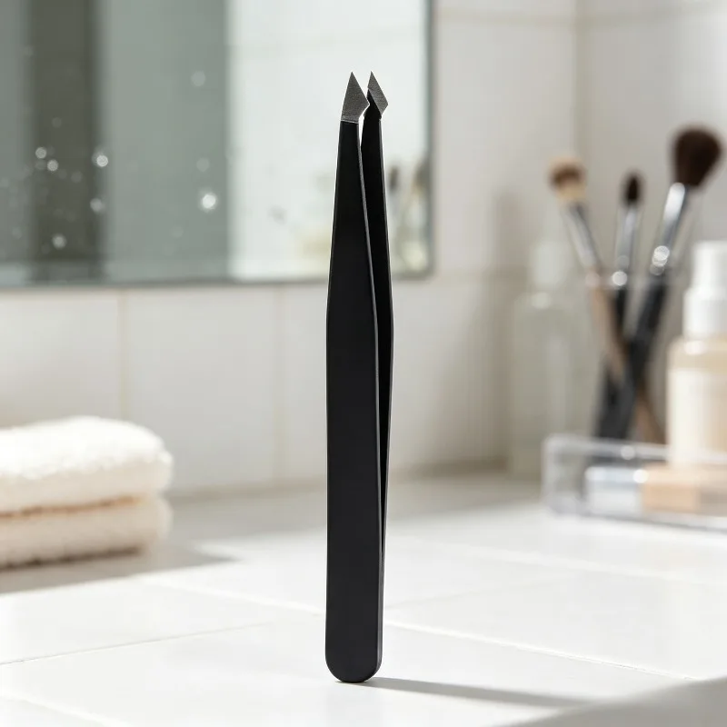 Slant / Point Tip Tweezers, Stainless Steel Beauty Tool, Single Piece