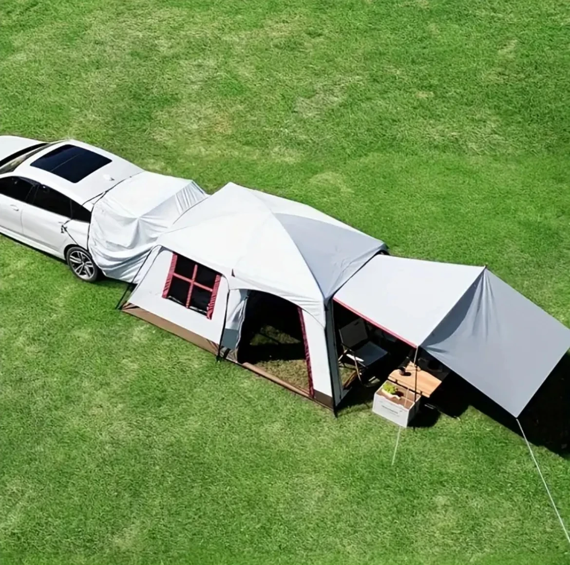 

Палатка для внедорожника, полный комплект для кемпинга на природе, с двумя комнатами и одним тамбуром, защита от ливня, расширяемая