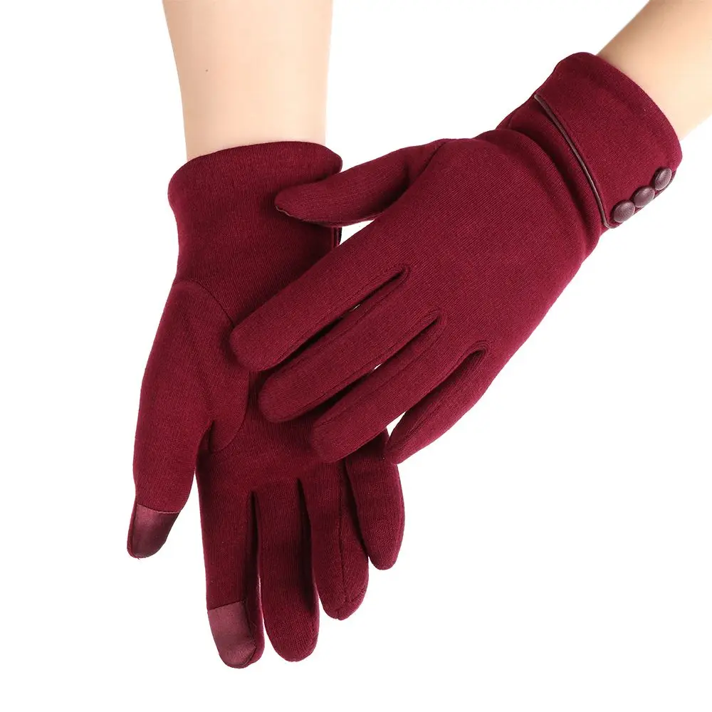 Graceful Winter Warm Windproof Touch Screen Gloves Plus Velvet Driving Mittens Skiing