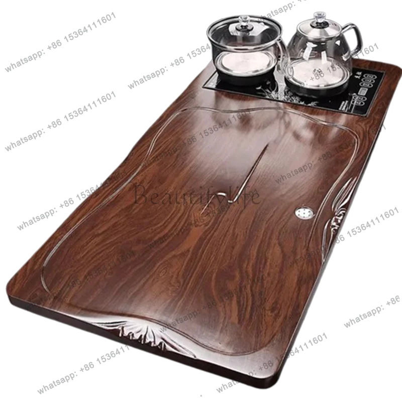 Rectangle Serving Tea Tray Wooden Decorative Accessories Pot Valet Tea Tray Drip Drainage