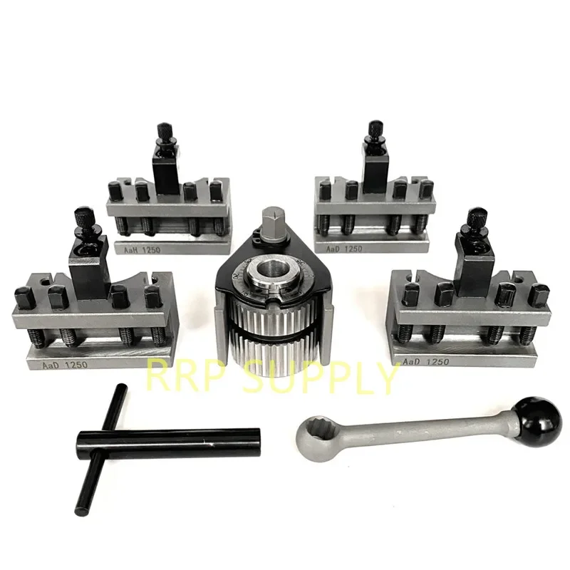 

New set of TOOA0/Aa 120-220mm swing European type 40-position quick change tool post set, 1pcs tool post + 4pcs holders