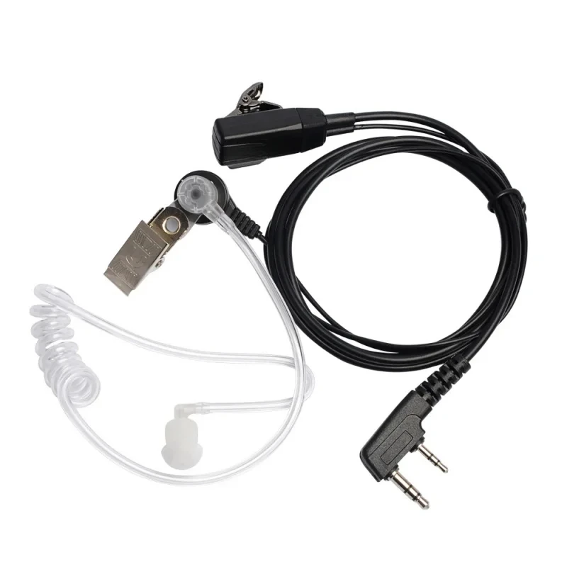 Headphone Walkie Talkie Earpiece 2 Pin TK Plug PTT Air Acoustic Tube Earphone Portable Radio Headset for Baofeng