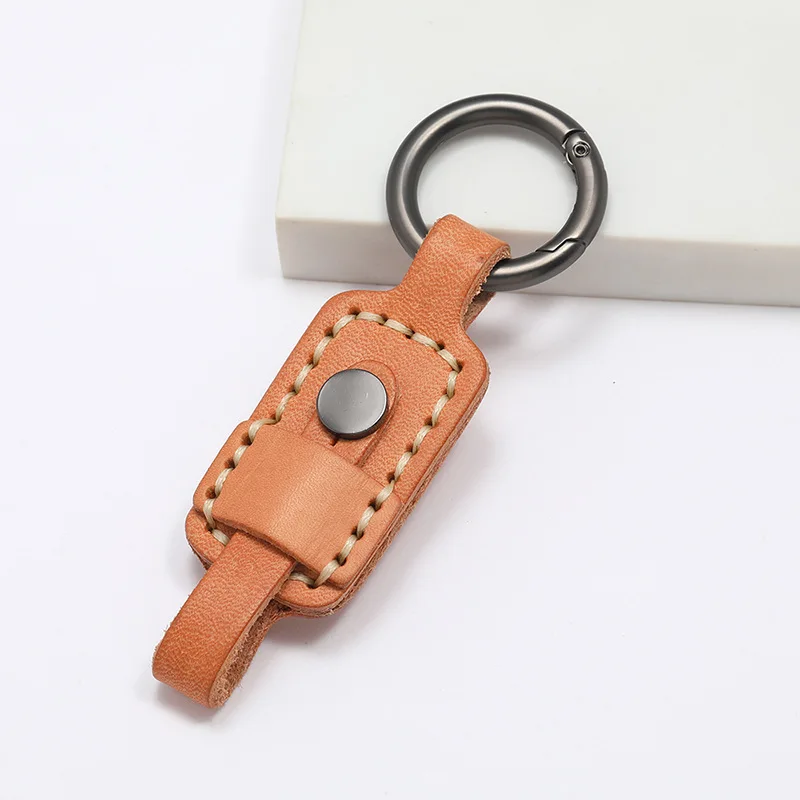 Cowhide Leather Key Holder For Men Male Vintage Handmade Waist Hanging Belt Loop Keychain Clip Key Hook Chain Buckle