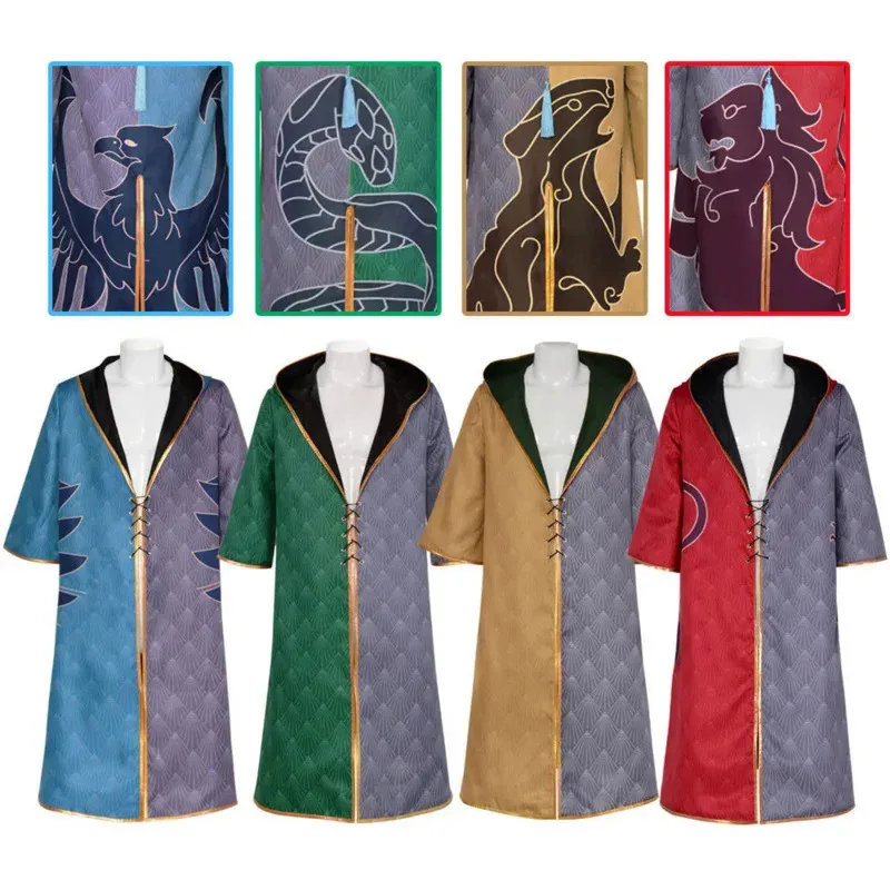 

House Fanatic School Robe Wizard Witch Cosplay Men Costume Game Legacy Magic Academy Roleplay Halloween Fancy Dress
