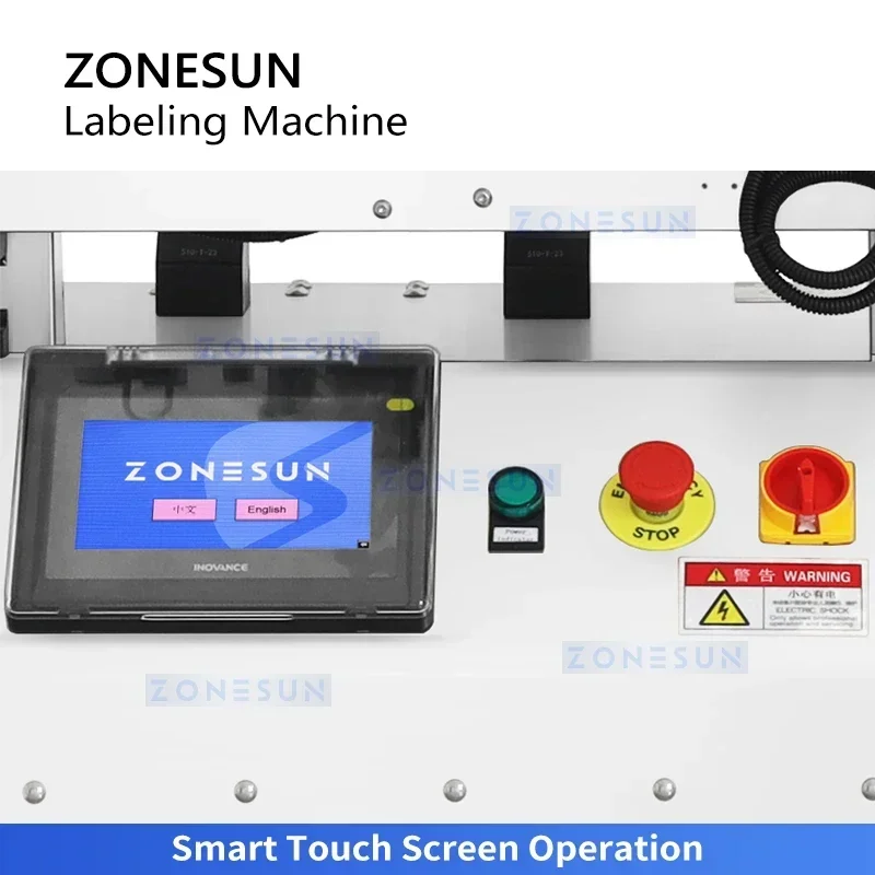 

Настольный аппликатор этикеток для круглых бутылок Zonesun ZS-TB150RP, машина для нанесения этикеток вокруг бутылок