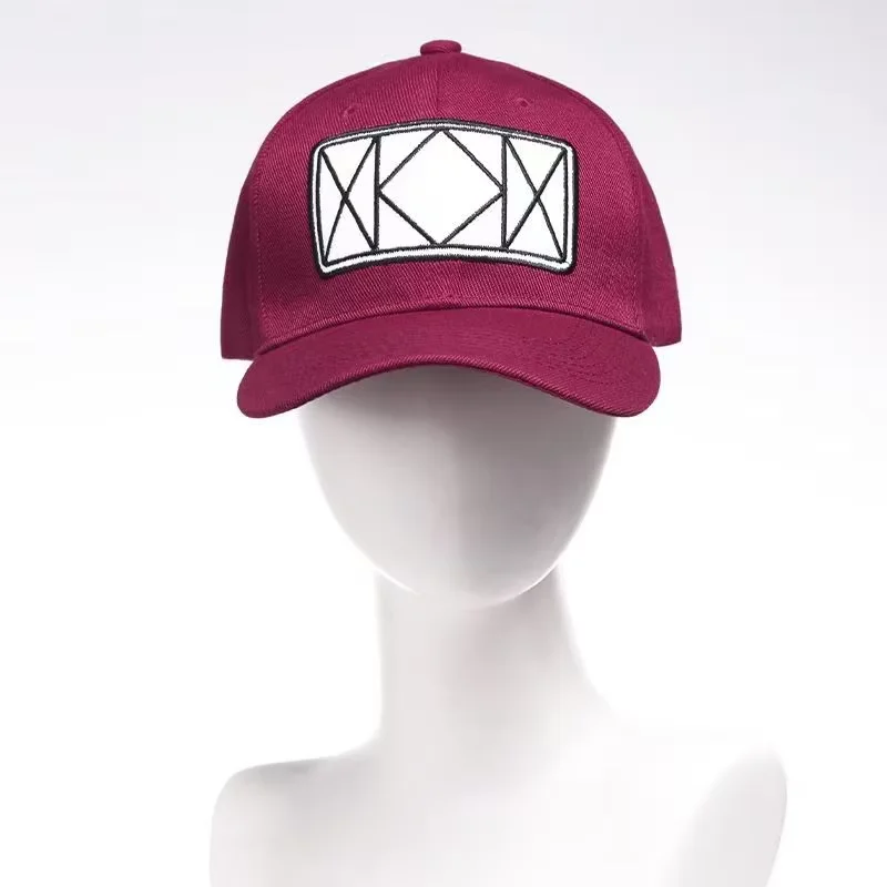Hunter x Hunter Killua Zoldyck Cap Burgundy Geometric Embroidery Baseball Hat Unisex Adjustable for Cosplay Daily Wear