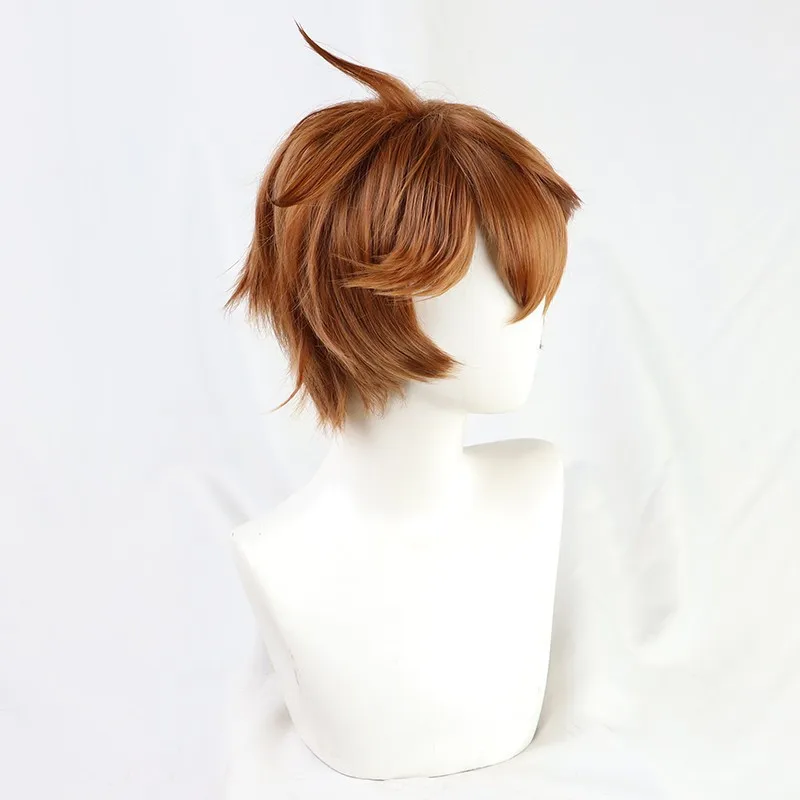 Genshin Impact Dadaulia Peluca de cosplay Flequillo volteado del viajero Pelo dañado Stock actual del Paimon de los Fatui.