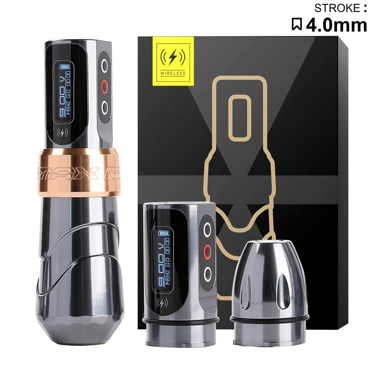 

Flux MAX Professional Wireless Tattoo Machine 4.00MM Stroke 2 Battery 2400mAh Large Capacity LED Screen Makeup Tattoo Pen Supply