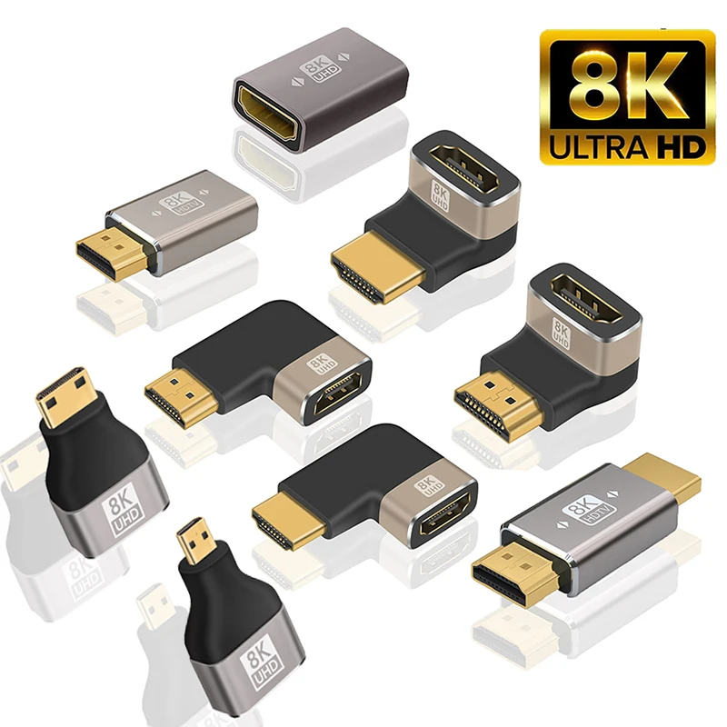 

UHD 2.1 Version 8K@60Hz 4K@144Hz Adapters Male Female Gold-Plated Connector HD Cable Extender for Laptop DVD Camera Monitor HDTV