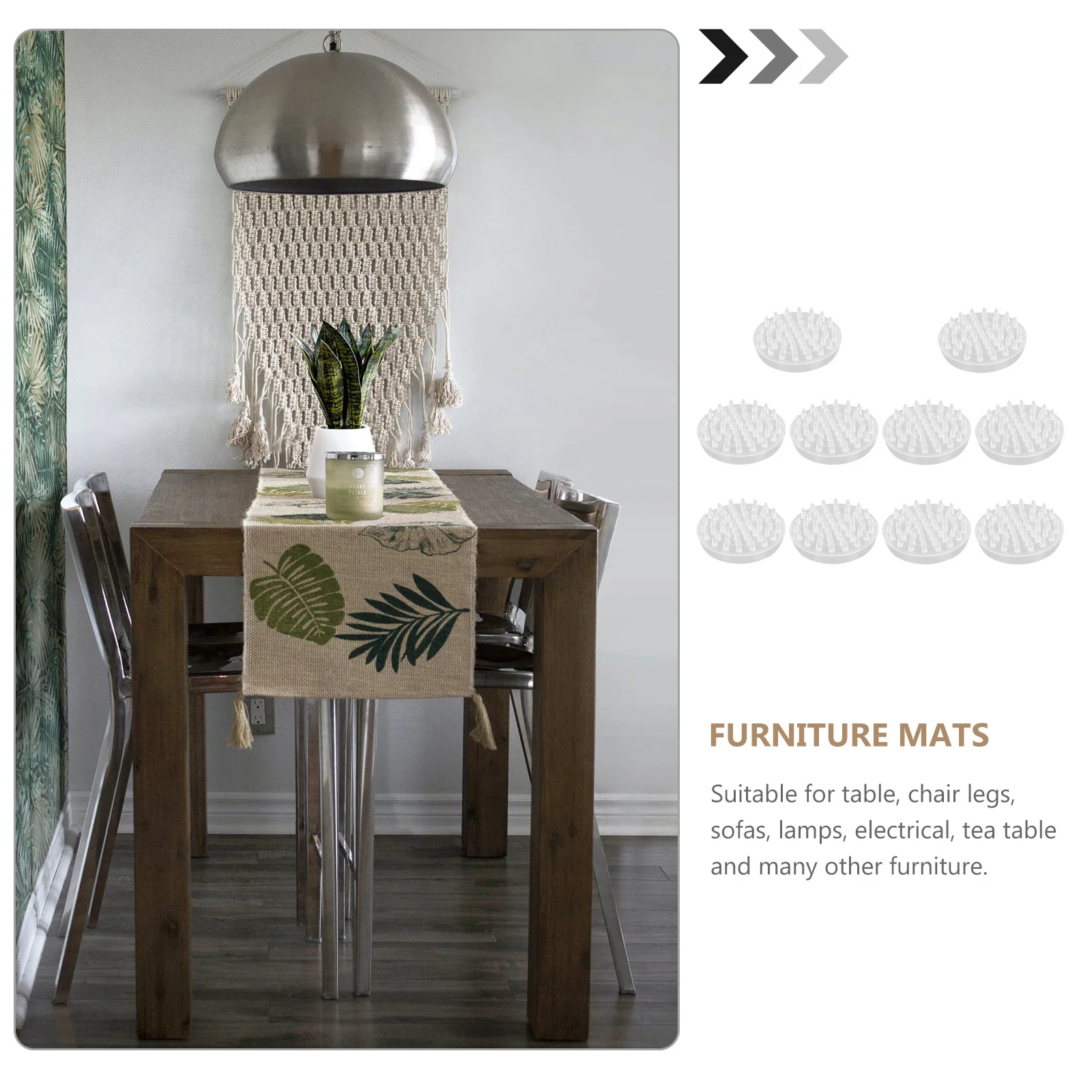 

10Pcs Chair Anti-Skid Pads Durable Plastic Pads for Hardwood Floors Silent Wear-Resistant Furniture Mats Chair Footpad