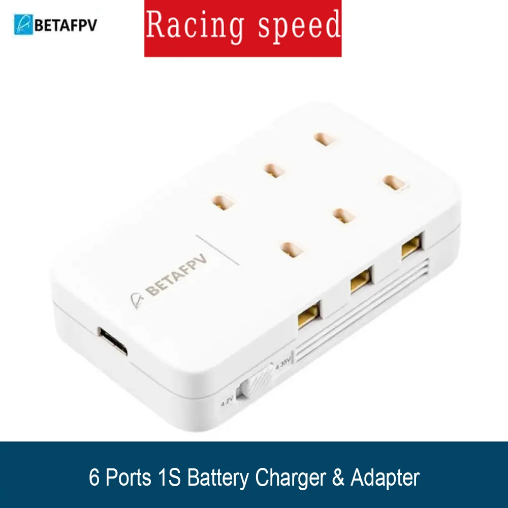 BETAFPV 6 Port 1S LiHV Charger 30W Type-C PD for PH2.0 BT2.0 Whoop FPV Drone Battery