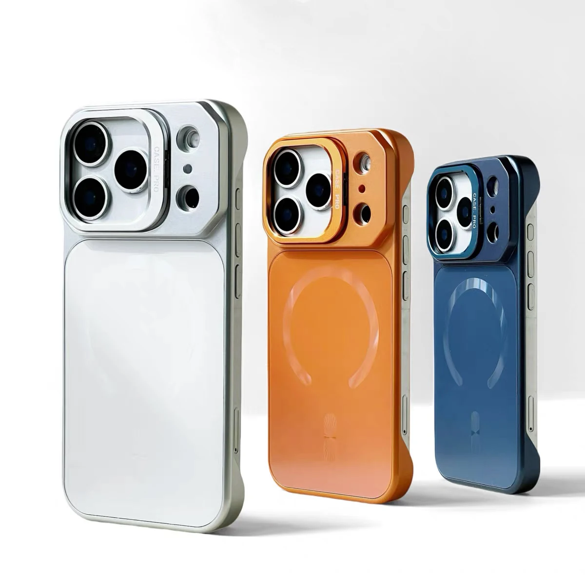 

Безрамный чехол для телефона с откидной подставкой из сплава для iPhone 17 14 15 16 Pro Max 17 Pro для Magsafe Ultra Thin PC Магнитная задняя крышка
