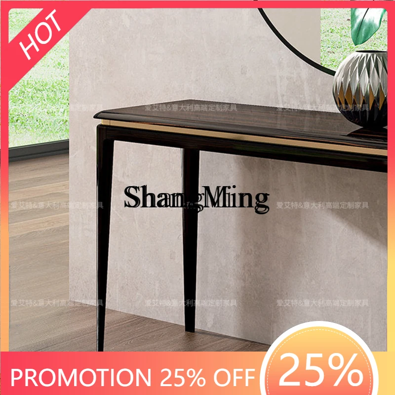 

FG good-looking black sandalwood paint end view table luxury villa entry light luxury entrance table