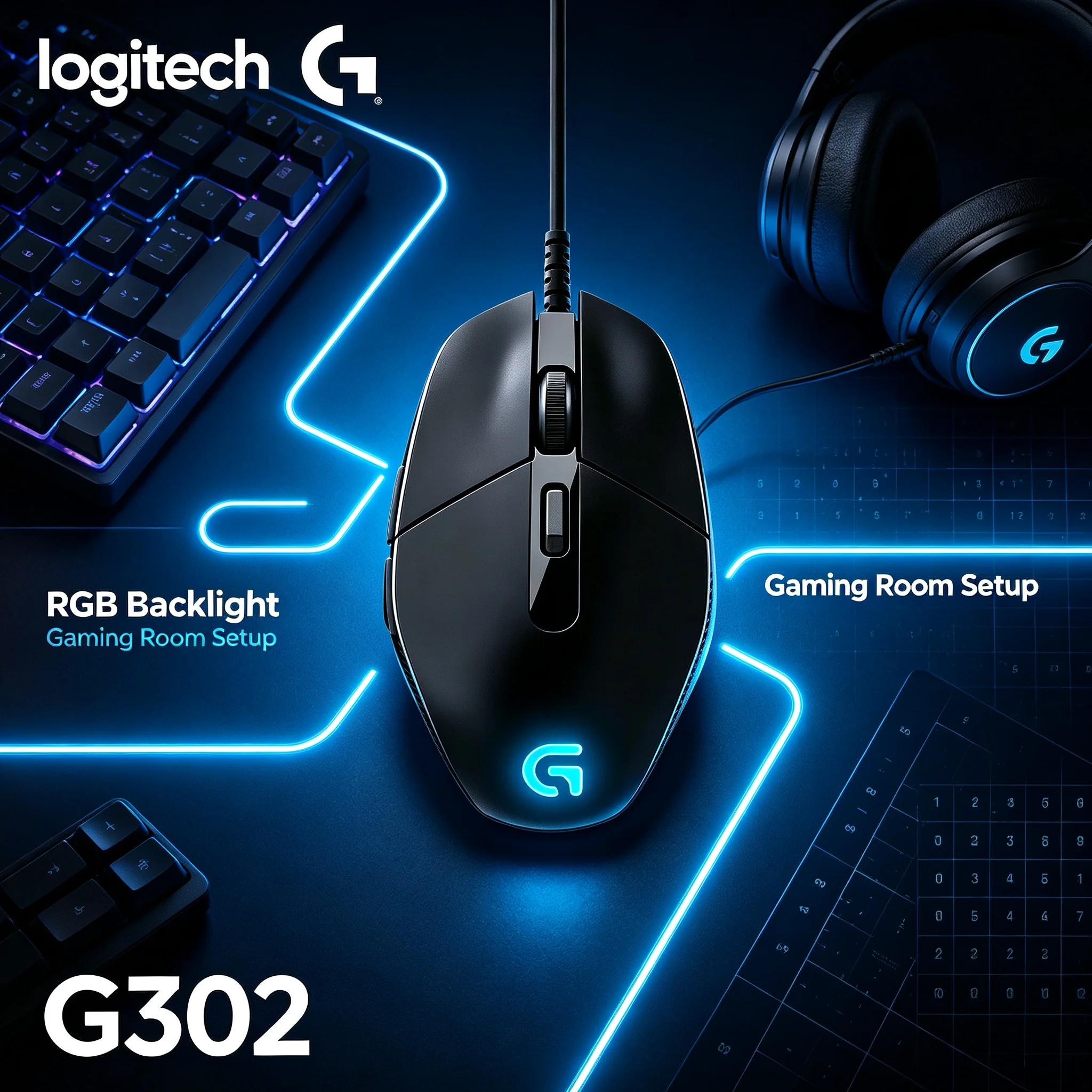 Logitech G302 Gaming Mouse Daedalus Prime Wired High‑Durability Micro‑Switches 4000DPI for League of Legends PUBG Fortnite E‑spo