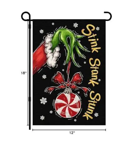 Christmas Decorations Santa Greench Candy Snowflakes Garden Yard Flag 12