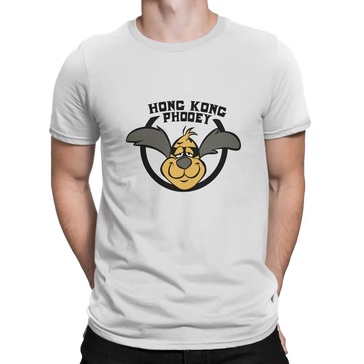 Hong Kong Phooey Cartoon Super Guy Portrait Located in the Dumpster Behind the Police Station Tshirt Homme Men's Tees For Men