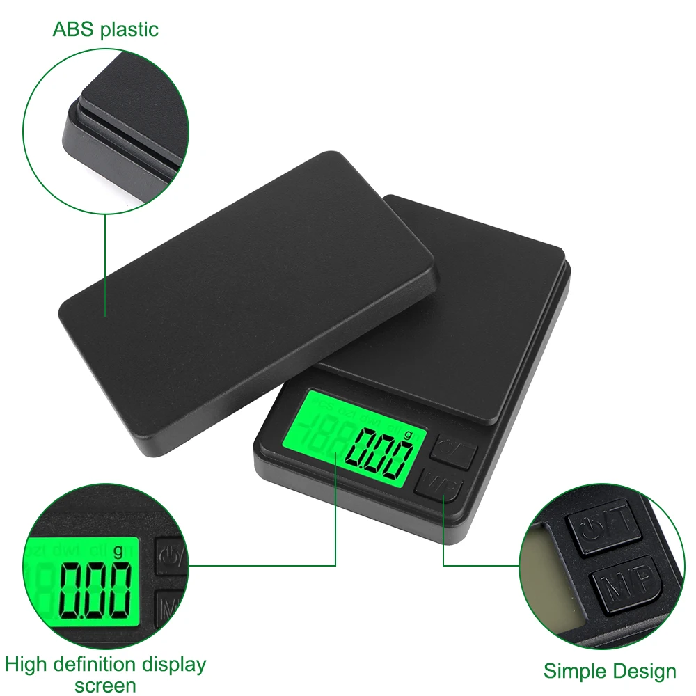 High Precision Jewelry Scale Mini Digital Pocket Scale Portable 0.01g Weighing Tool 100g/200g LCD Backlight Electronic Scale