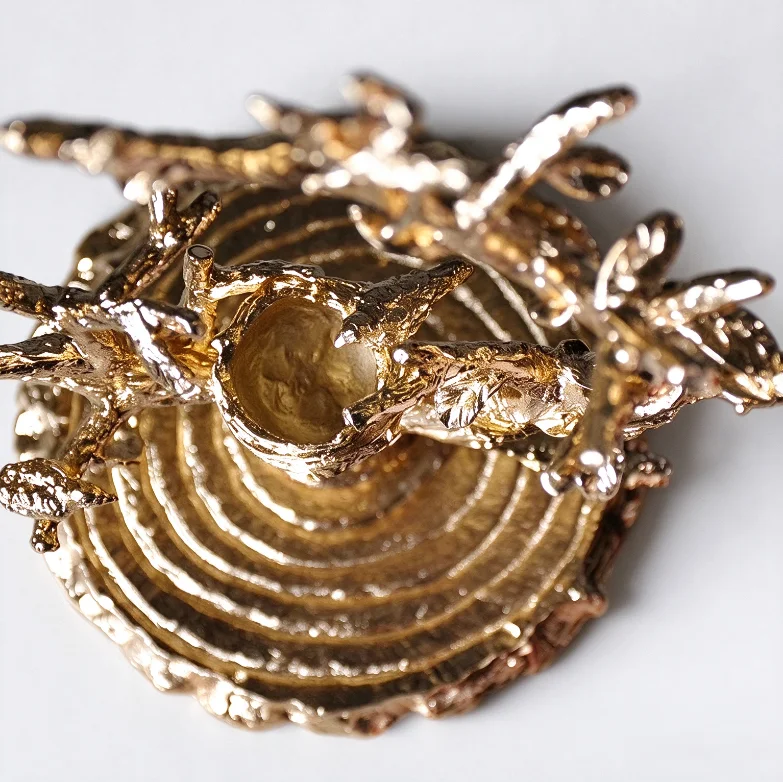 Vintage Gold Branch Tree Jewelry Stand, Resin Bird Nest Display Rack, Necklace Earring Ring Holder, Jewelry Not Included