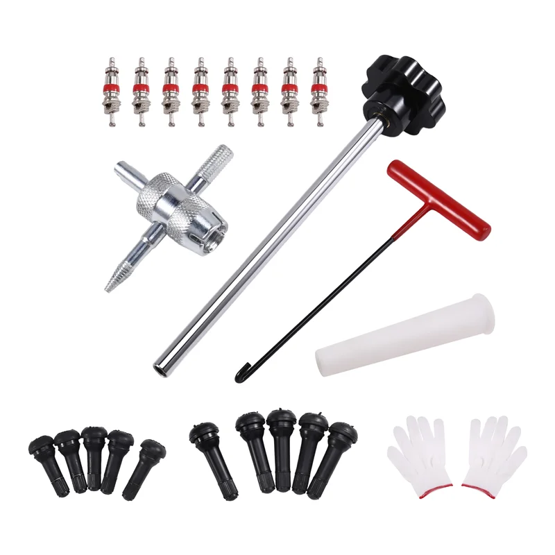 

Quick Change Tire Valve Tool Kit Valve Stem Tire Valve Stem For TR413 Valve Replacement And Installation Tool Kit-AD39