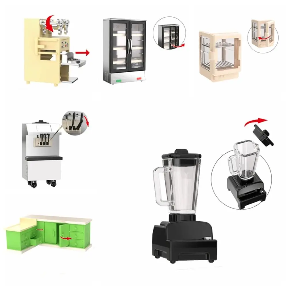 

Lifelike Dollhouse Miniature Furniture Accessories Shooting Props Household Electrical Model Ice Cream Maker Model Girls