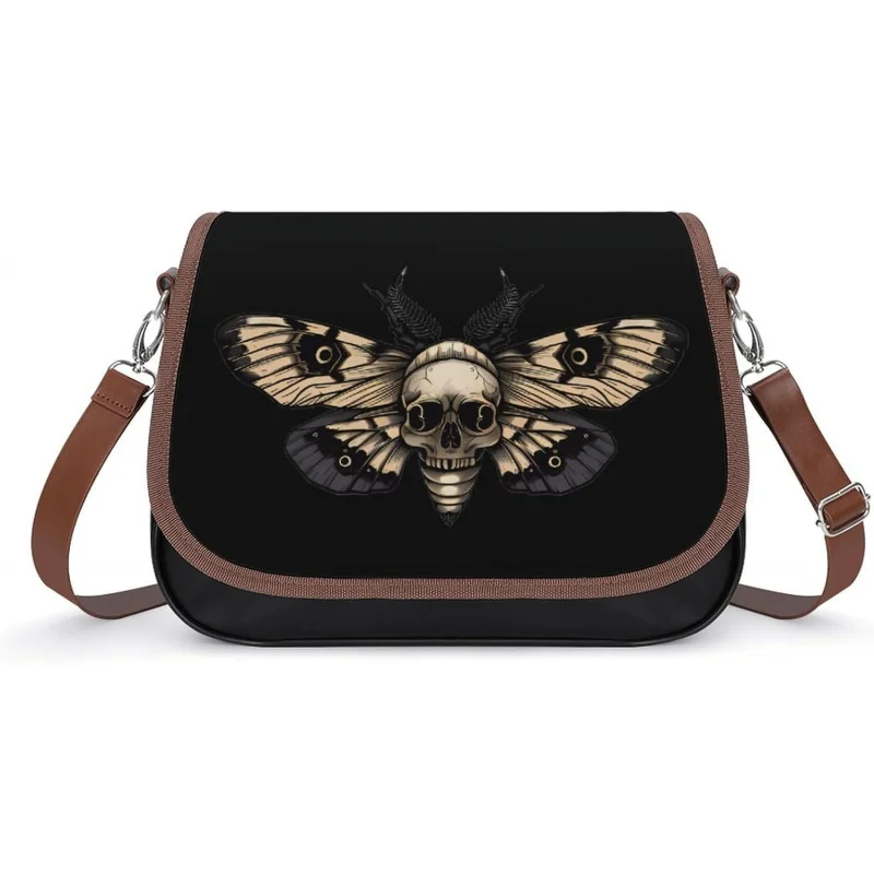 

Death Skull Moth Printed 's Crossbody Bags Novelty Purse Handbag Shoulder Bag For Women