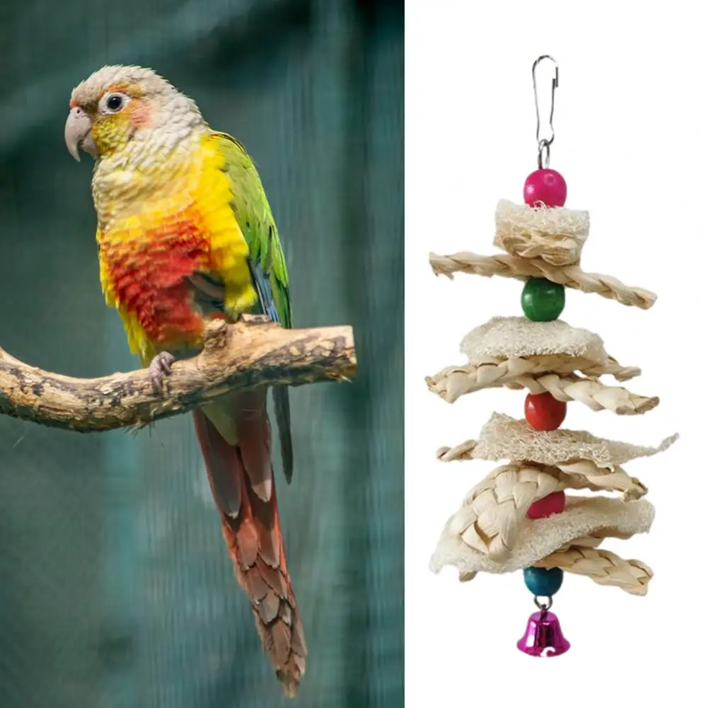 Parrot Toy Exquisite Relieve Boredom Healthy Corn Husk Combination Bite String Parrot Toy Bird Gnawing Toy Teeth Cleaning