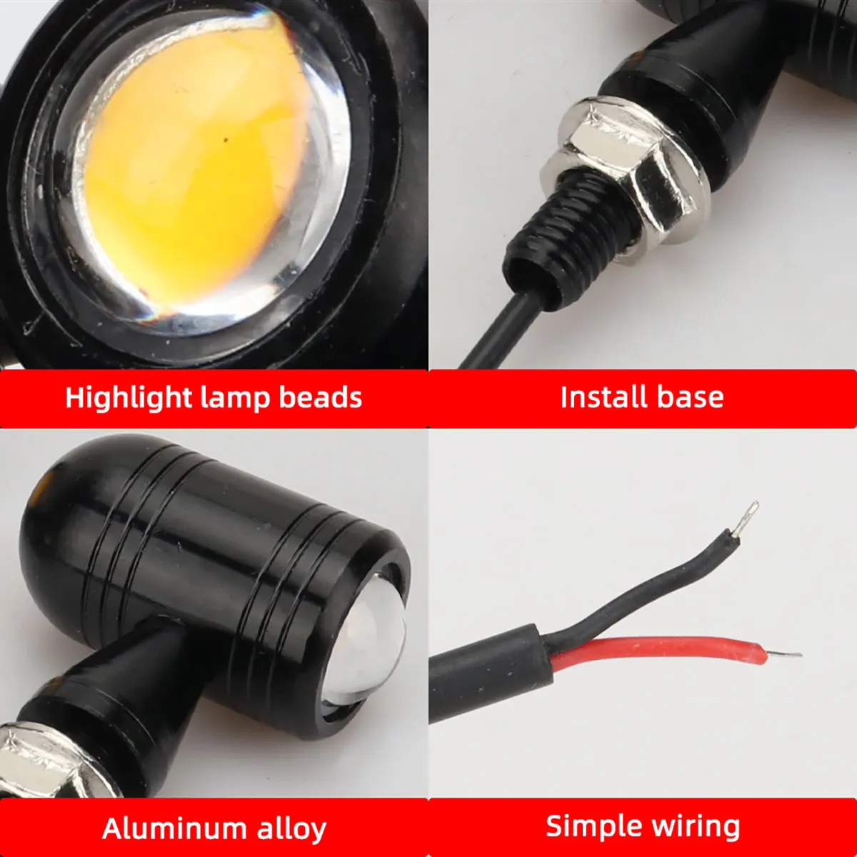 2pcs Motorcycle Number License Plate Lamp Mini Rear Tail Light Parking Brake Turn Signal Lights Indicator For Scooter Motorbike