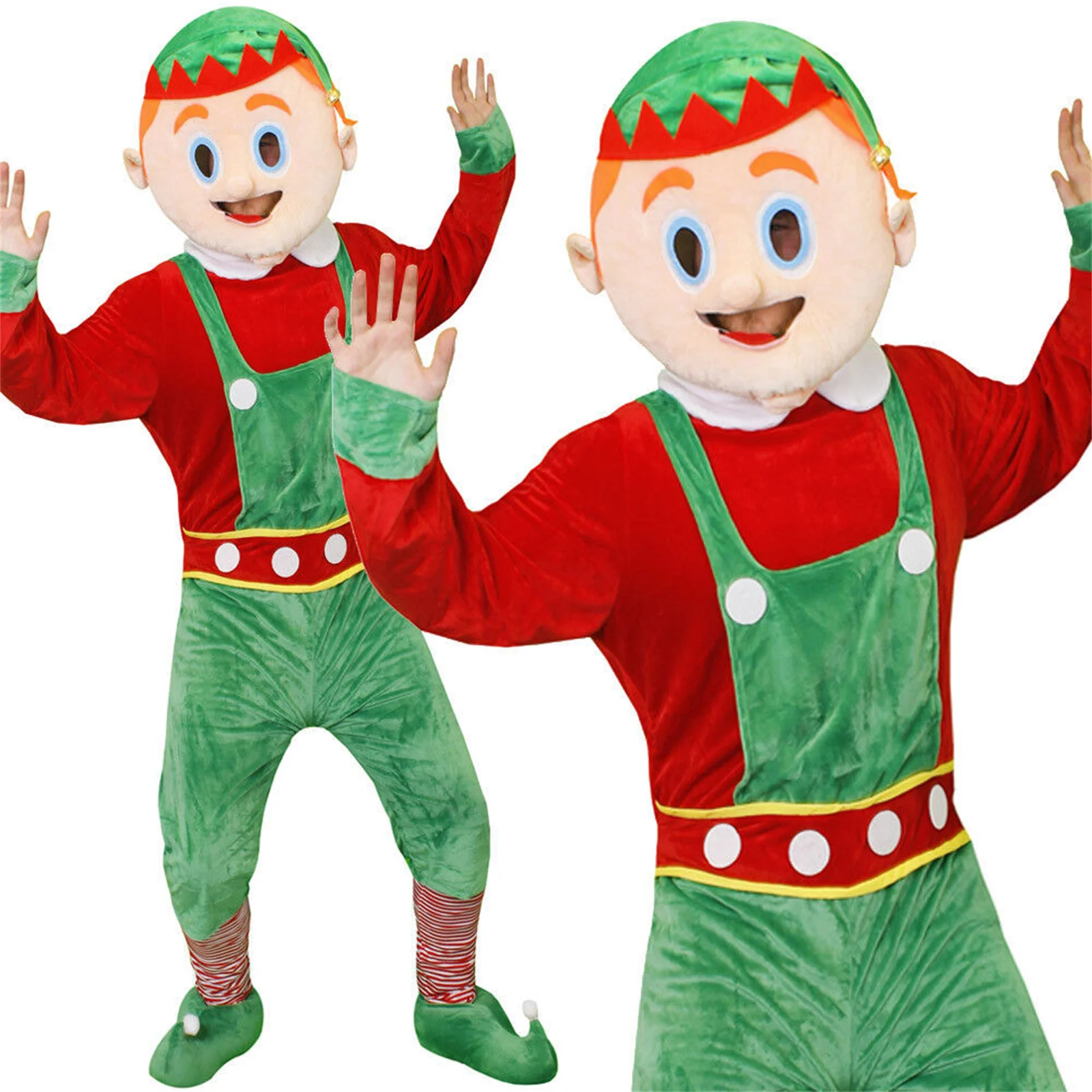 Costume da bambola di cartone animato con pupazzo di neve di Natale, alce di Babbo Natale, elfo di Natale, costume da spettacolo teatrale per bambini, festa cosplay