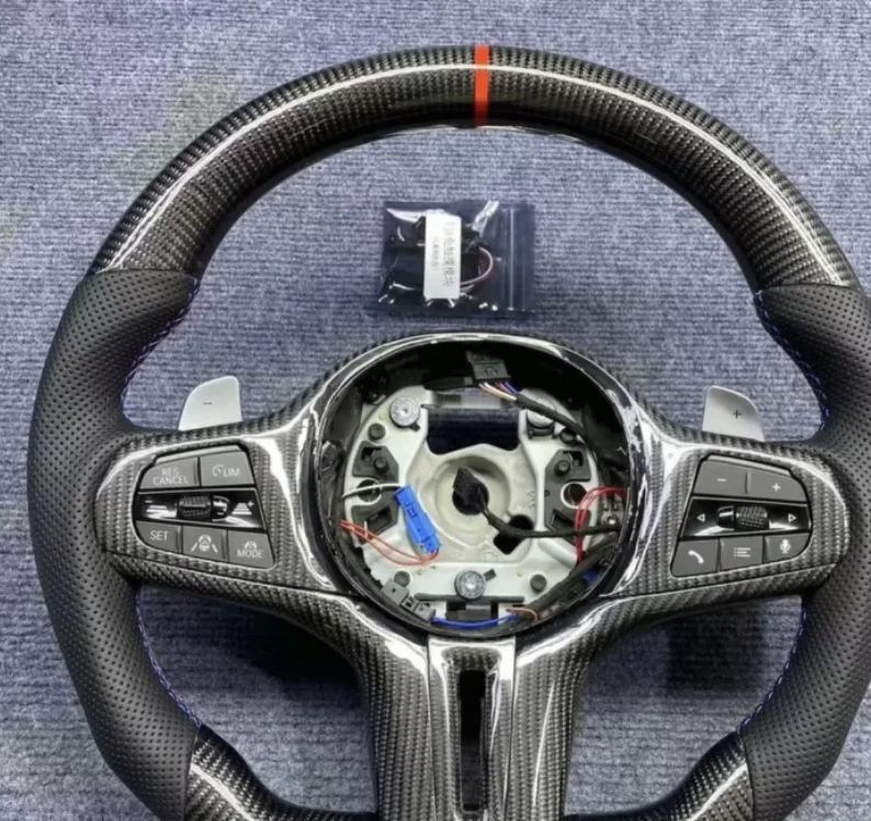 For BMW G20 G01 G30 G05 G80 M3 G82 M4 M240i G42 G22 Car Steering Wheel Carbon Fiber Leather Steering Wheel Interior Accessories