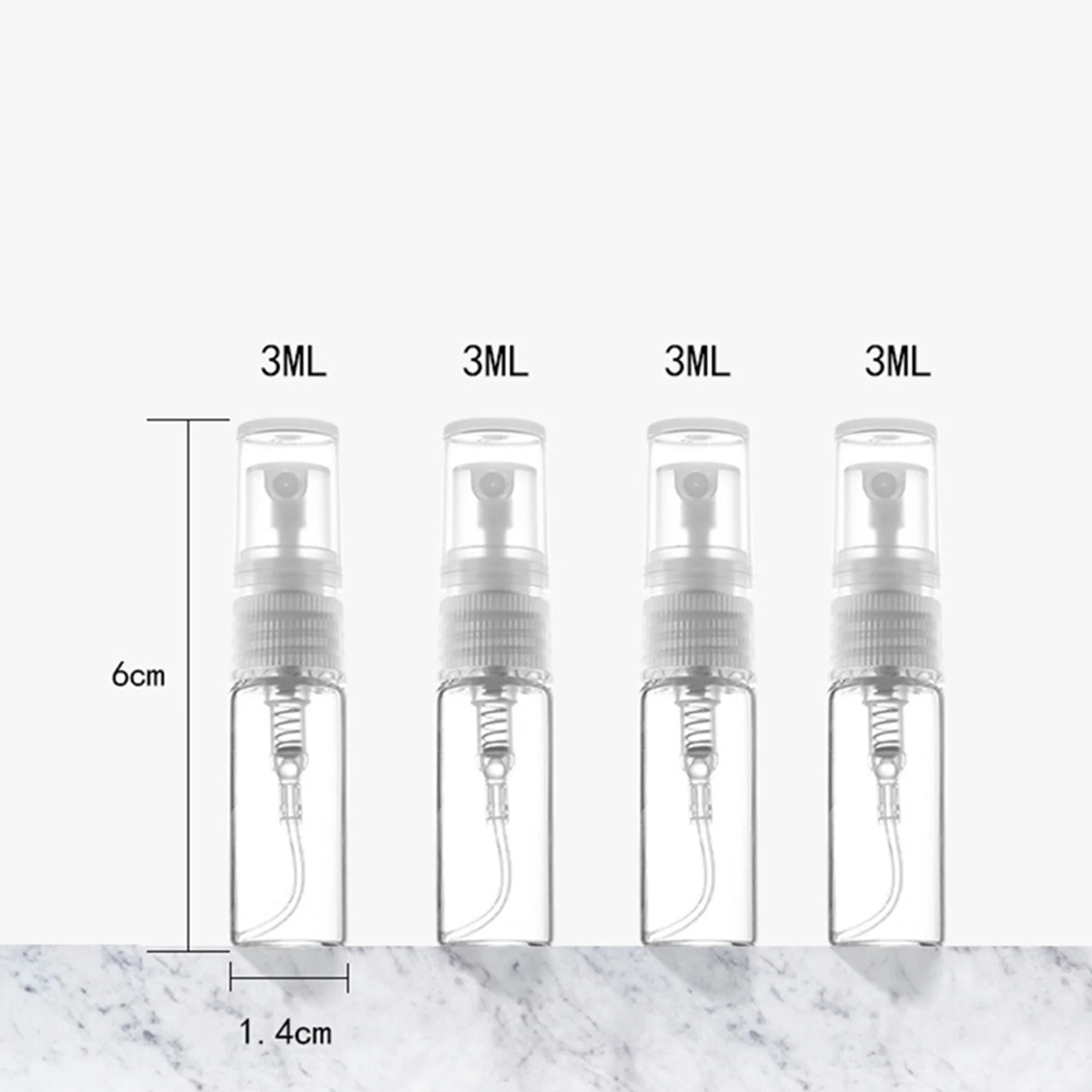 T83C-240Pcs 3ML Spray Bottle Small Cosmetic Packing Atomizer Perfume Bottles Atomizing Spray Liquid Container For Travel