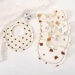 Newborn Bibs Infant Burp Cloths Baby Stuff Feeding Drool Bandana Saliva Towel Toddler Ruffle Floral Bib Baby Accessories