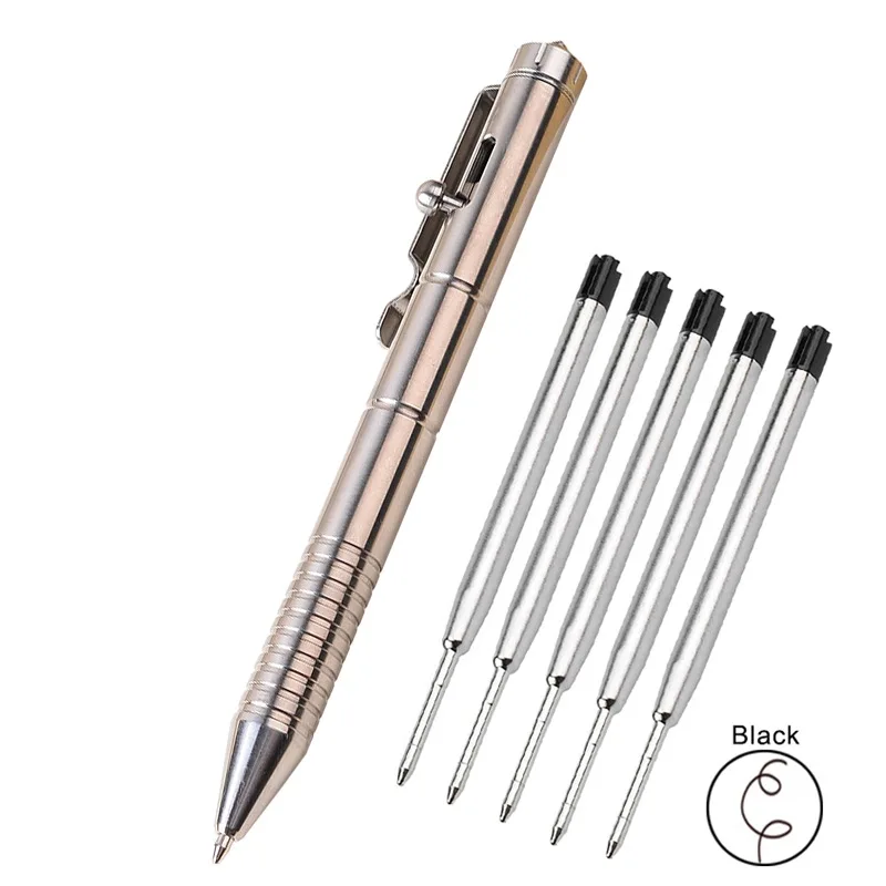 Titanium Alloy Window Breaker Tactical Pen Gel Ink Refill Writing Pen Camping Hunting Climbing Outdoor Tools Signature Pen Gift