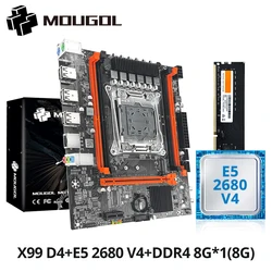 MOUGOL X99 Gaming Motherboard Kit with Intel Xeon E5 2680 V4 & DDR4 8Gx1 2133MHz Dual Channel ECC RAM M.2 NVME for Desktop PC