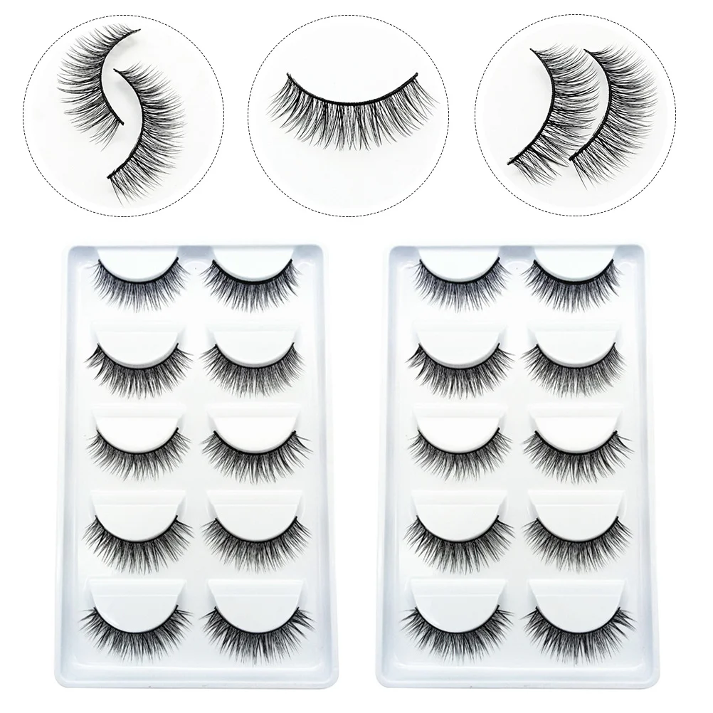 10 Paar gefälschte Wimpern, natürlich, realistisch, falsche Wimpern, einfach zu verwendendes Make-up-Zubehör, Schönheitskosmetik, gefälschte Wimpern
